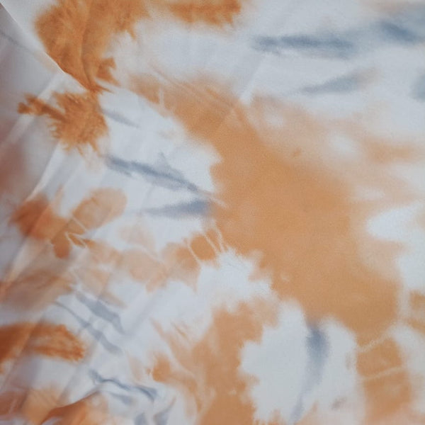 Yellow Tie Dye Print On Royal Georgette  RGPS36