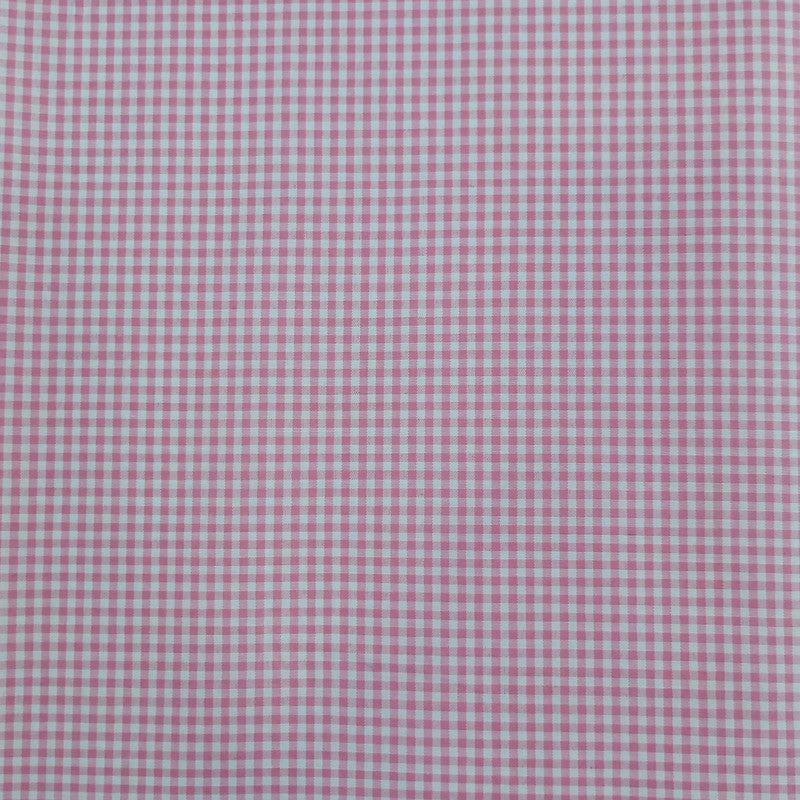 Cotton Pink & White Check Y/D Fabric CCYD23