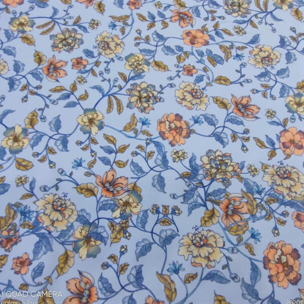 Floral Tribute Print On Royal Georgette RGPS26