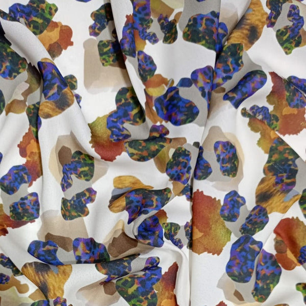 Stone Floral Print On Royal Georgette RGPB19