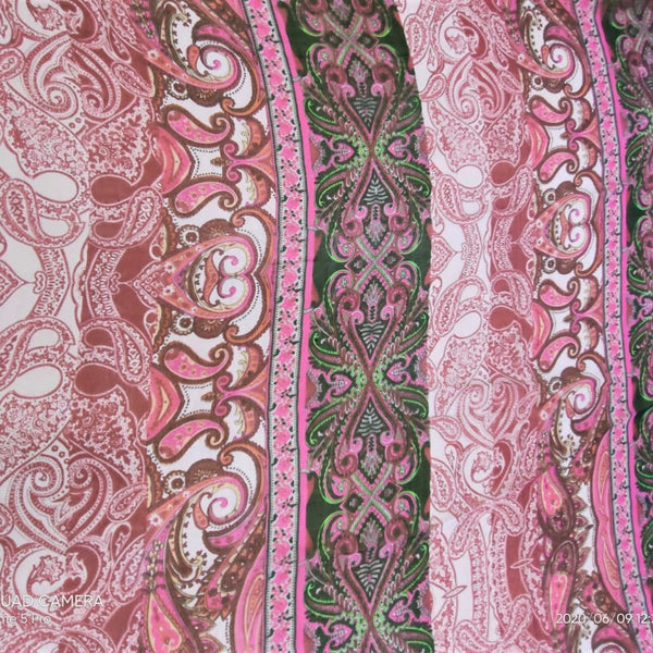Border Paisley Print On Silk Chiffon-SCPS123