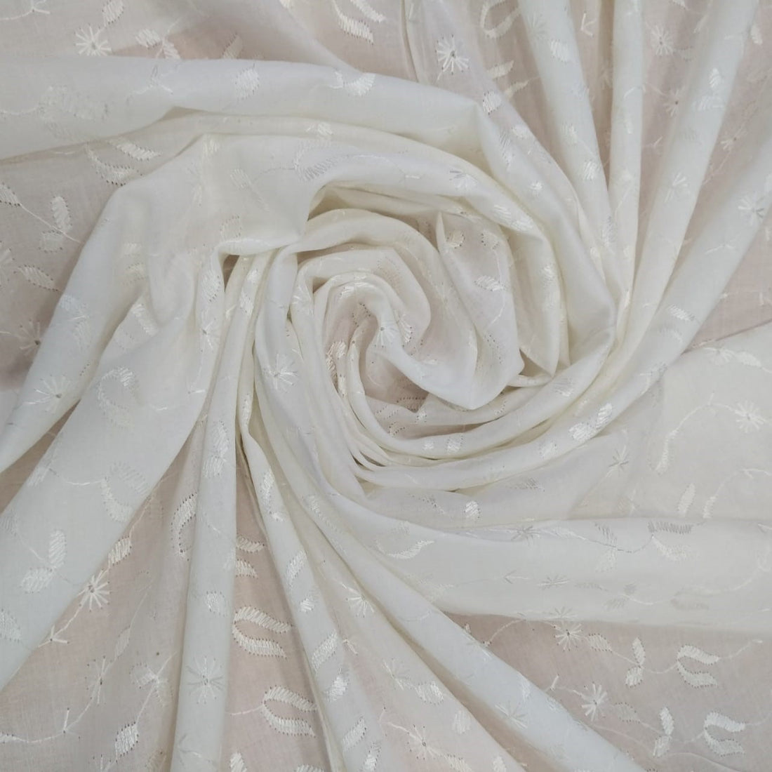 White Cotton Schiffli Embroidery#37