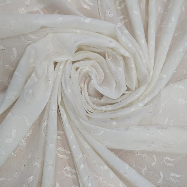 White Cotton Schiffli Embroidery#37