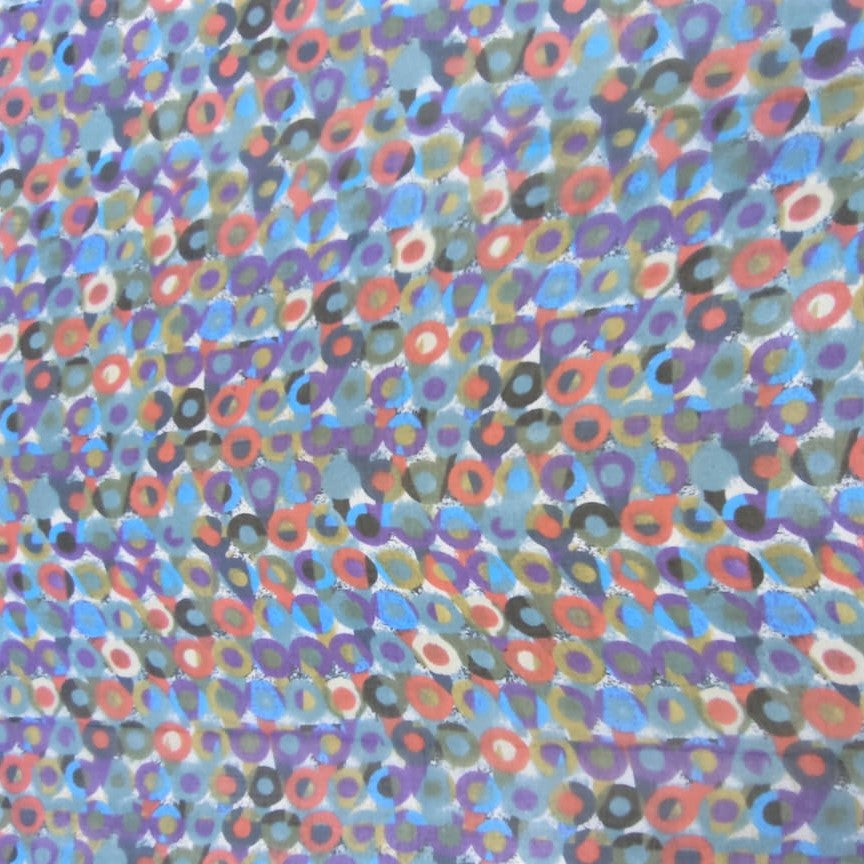 Geometrical Circle Print On Silk Chiffon-SCPS151