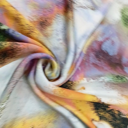 Abstract Print On Habutai Satin HSPS14