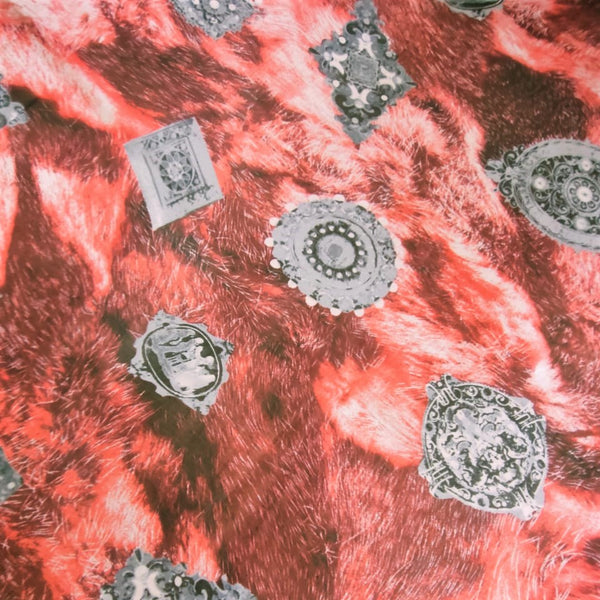 Historical Coin Print On Silk Chiffon-SCPS161