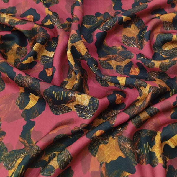 Chrome Satin Animal Print Fabric-CSPB06
