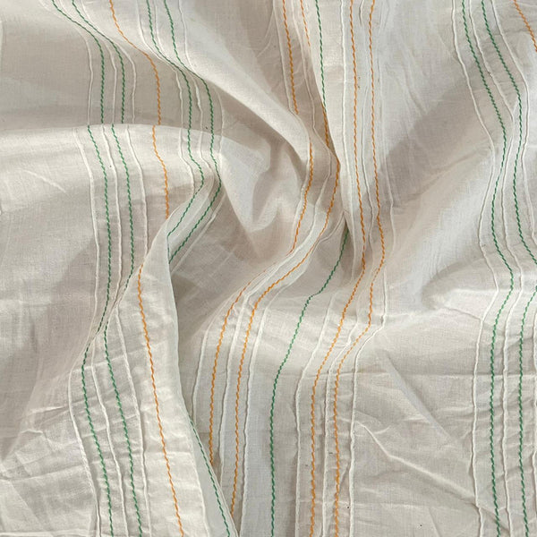 Cotton Embroidered Stripe Fabric OSCP487