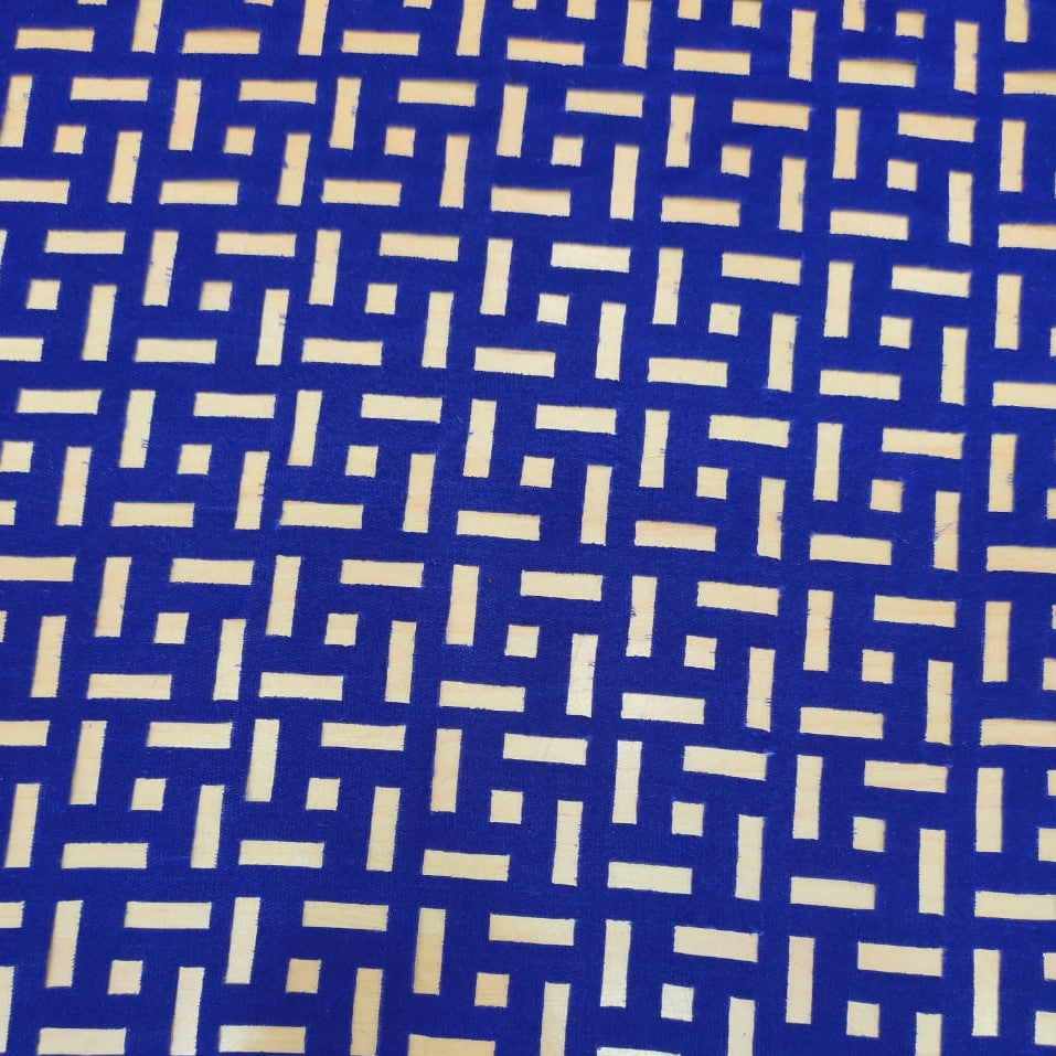 Lattice Work Cut Velvet Fabric