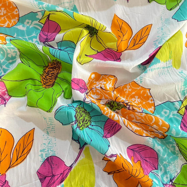Cotton Flower Print Fabric OSCP97