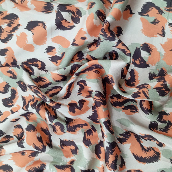 Red & Black Jaguar Print On Korean Satin KSPL24