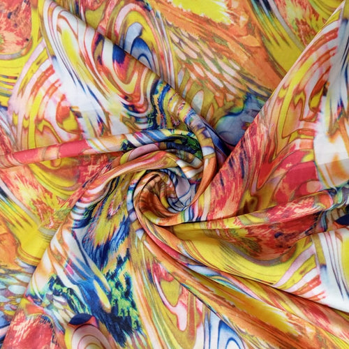 Abstract Art Print On Habutai Satin HSPS69