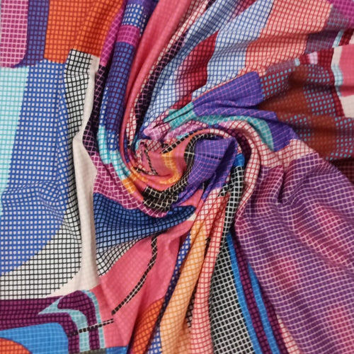 Colour Paper Art Print On Viscose Knitted VKPS05
