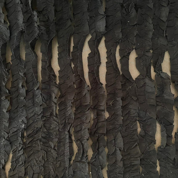 Cotton Net Black Frill Yarn Dyed Fabric OSCP172