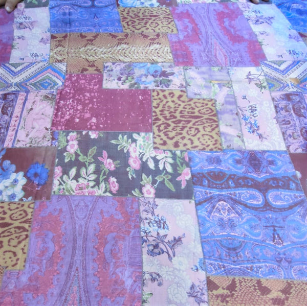 Patch Work Print On Silk Chiffon-SCPS181