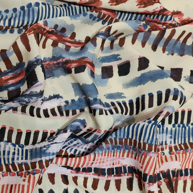 Animal Cream Base Print On Royal Georgette RGPB114