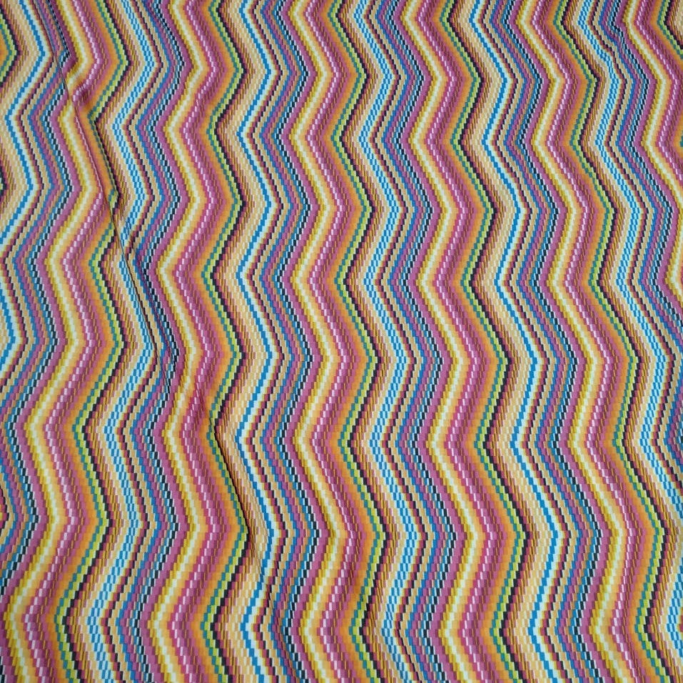 Tribal Chevron (Orange) Print On Viscose Knitted VKPS14