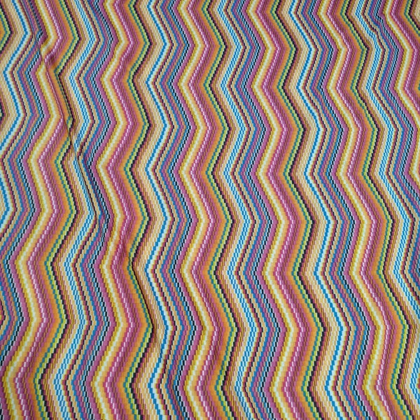 Tribal Chevron (Orange) Print On Viscose Knitted VKPS14