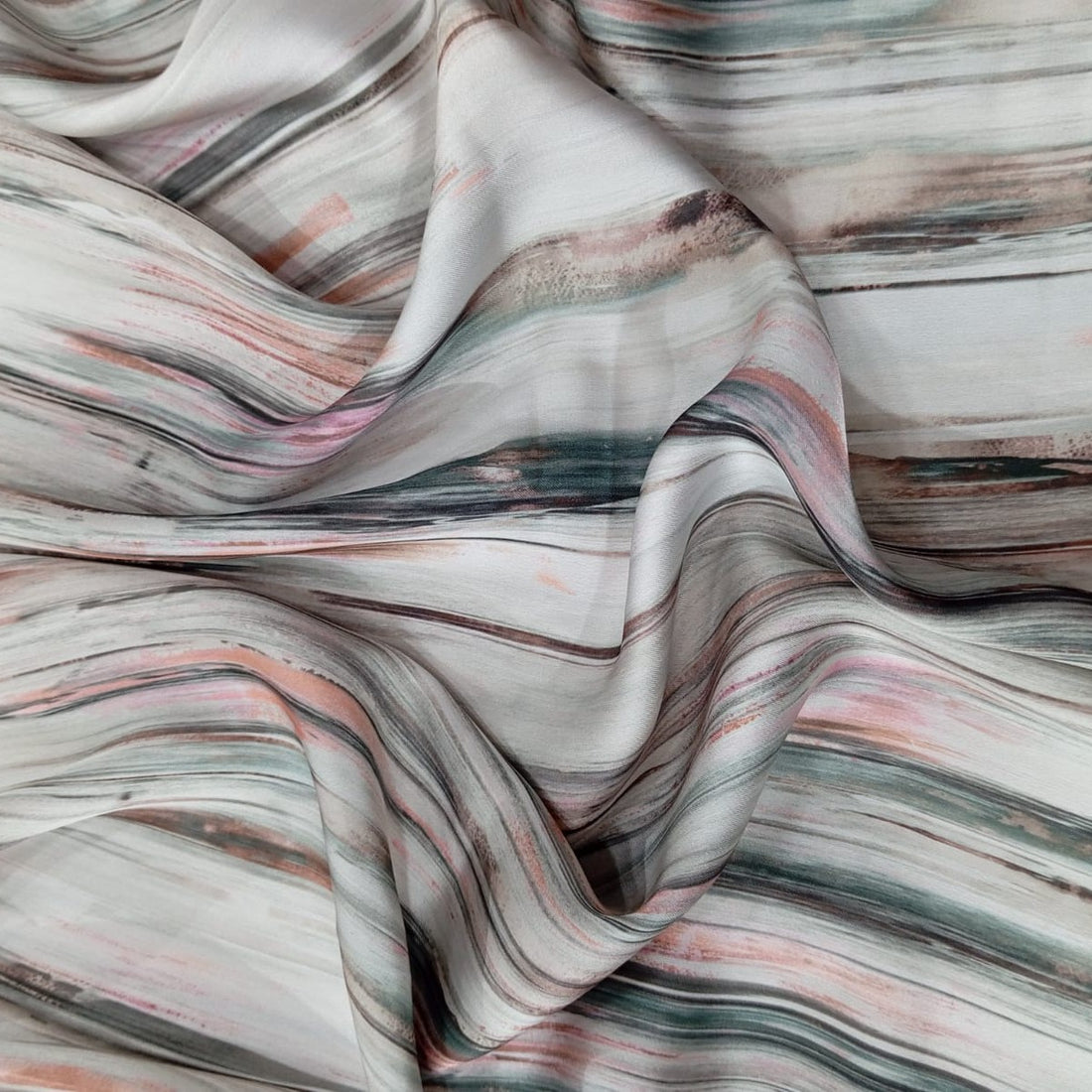 Wave Artwork Print On Korean Satin KSPB96