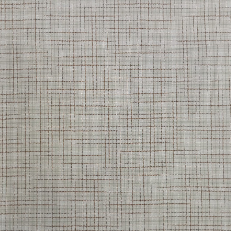 Cotton Brown & White Check Y/D Fabric CCYD07