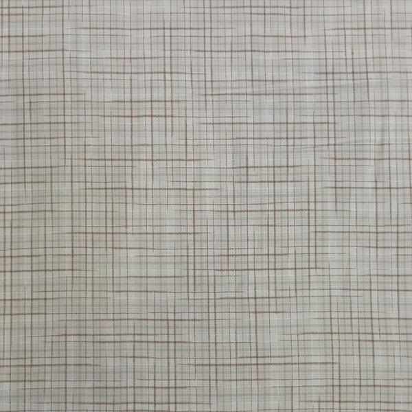 Cotton Brown & White Check Y/D Fabric CCYD07