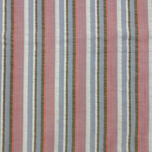 Cotton  Gray & Orange  Seersucker Stripe Y/D Fabric SYDS11