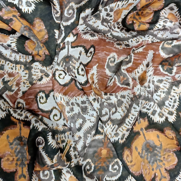 Blue Bohemian Print On Royal Georgette RGPB98