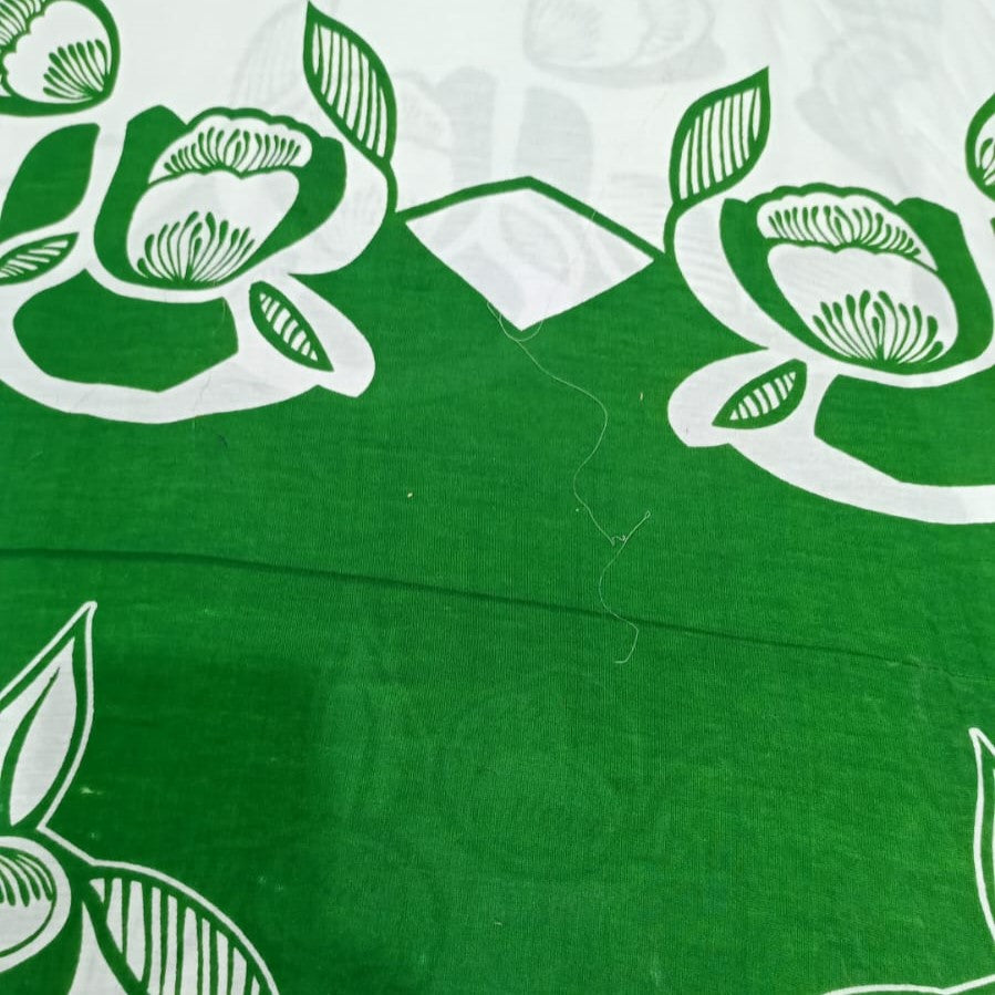 Green Border Print On Cotton Knitted CKPS06