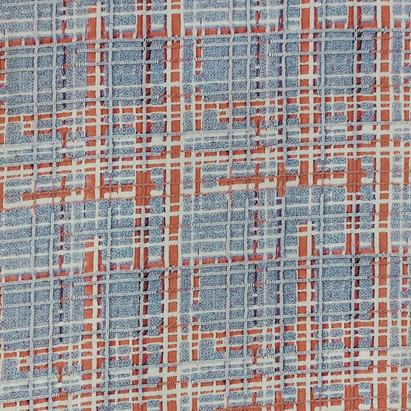 Blue Check Print On Twill Satin (PA01C#2) TSPS52