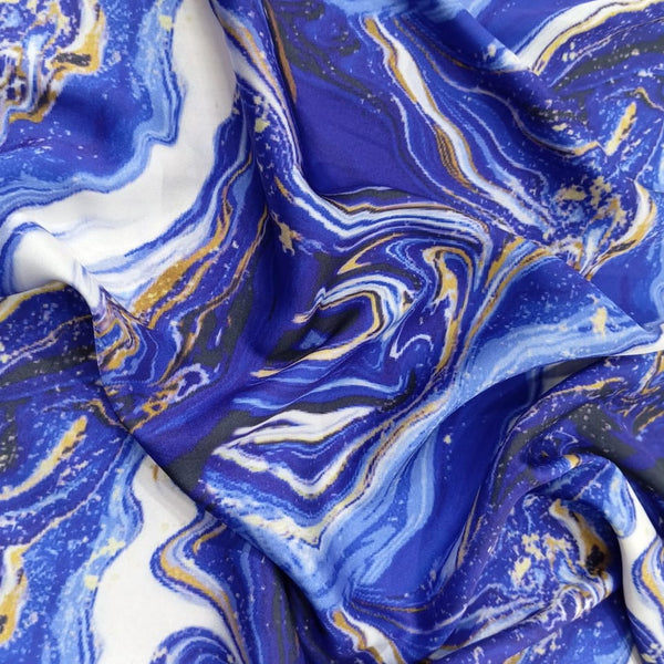 Thunder Marble Print On Korean Satin KSPA05