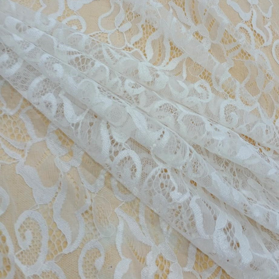 White Dyed Lace Fabric#04