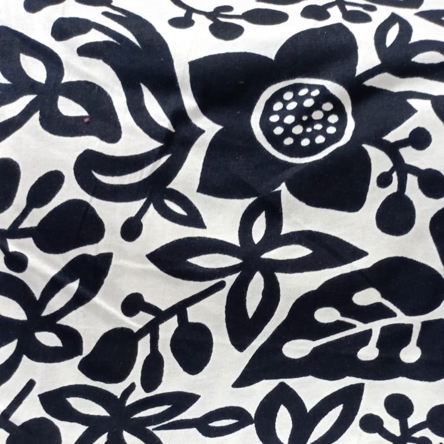 Abstract Flower Print On Cotton Knitted CKPS02