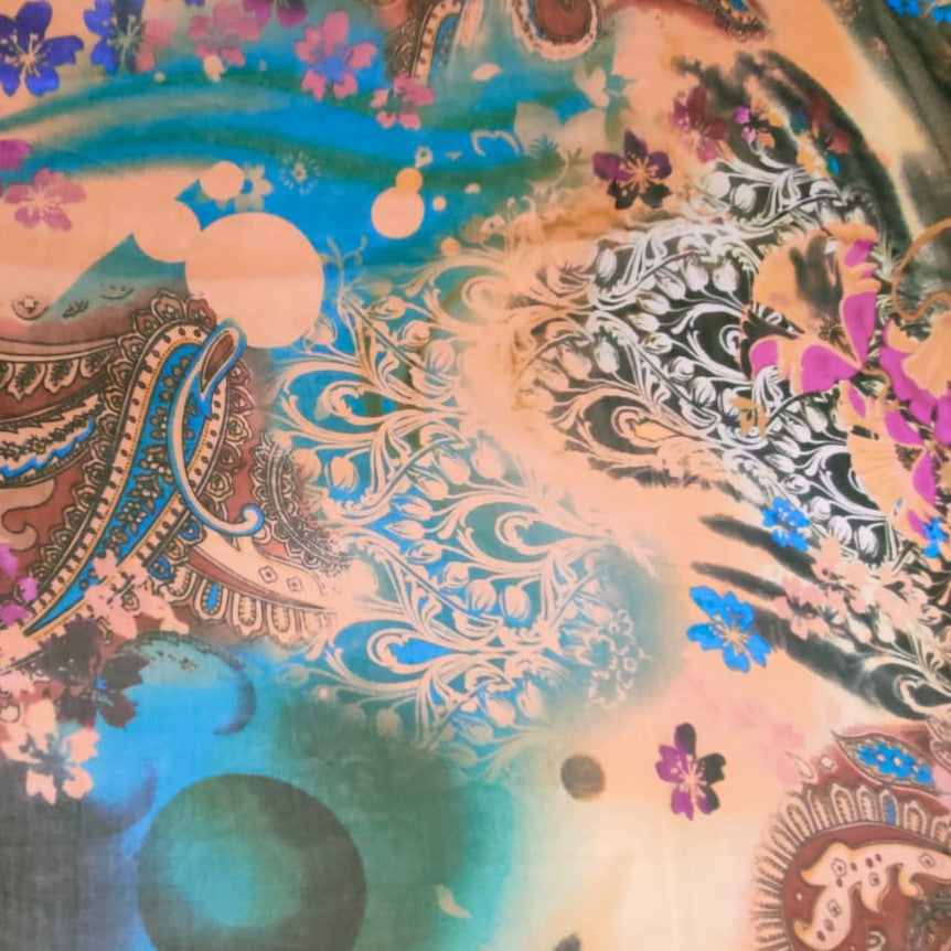 Dawn Art Print On Silk Chiffon-SCPS141