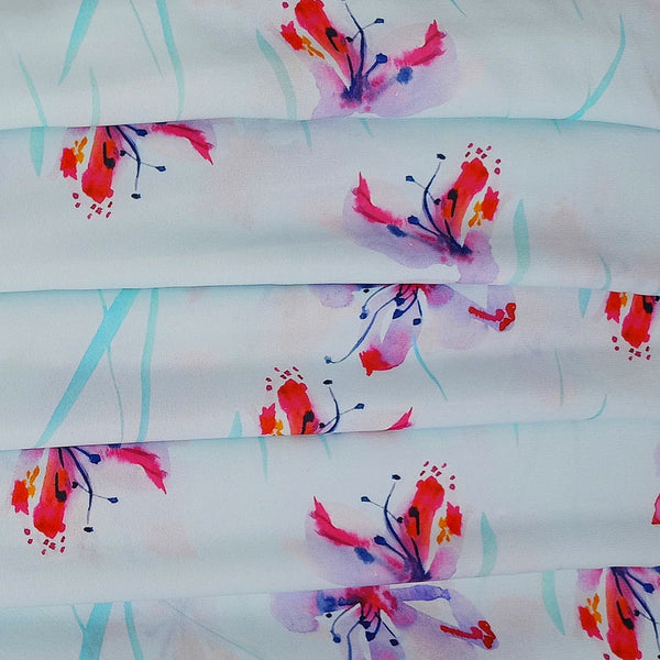 Sky Blue Base Print On Royal Georgette RGPA62