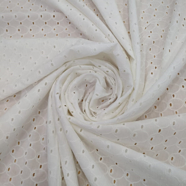 White Cotton Schiffli Embroidery#31