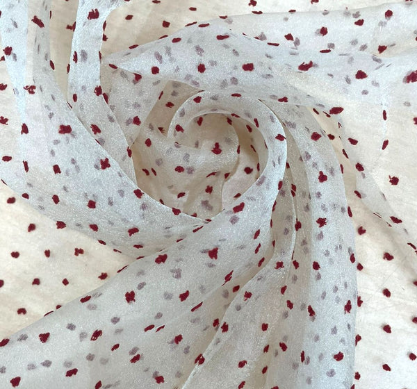Madonna Organza (Two Tone)(Dark Red on Creams 14)