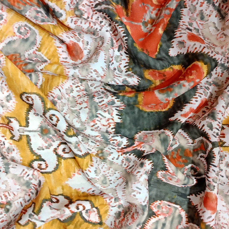 Brown Bohemian Print On Royal Georgette RGPB97