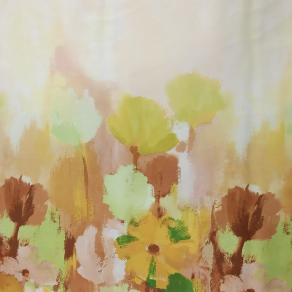 Border Flower Print On Korean Satin KSPS31