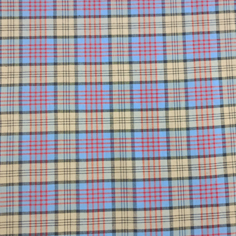 Cotton Yellow & Blue Check Y/D Fabric CCYD35