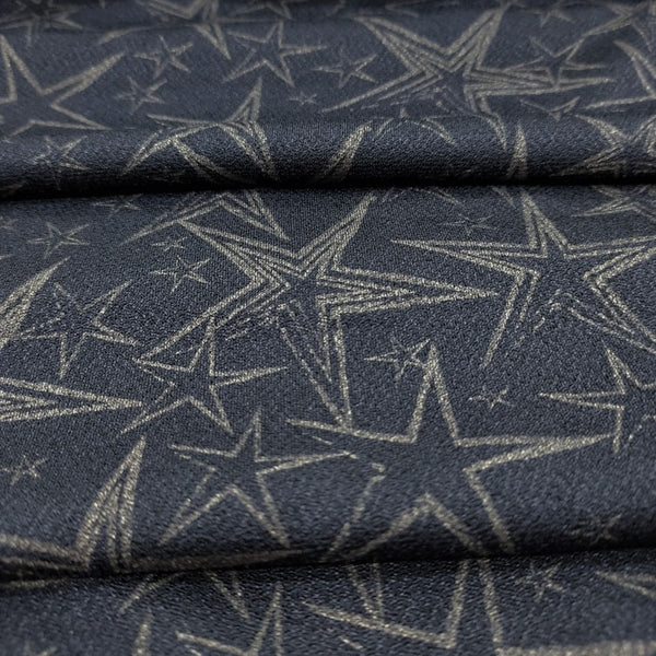 Starry Night - Black & Gold (Crackle Crepe)
