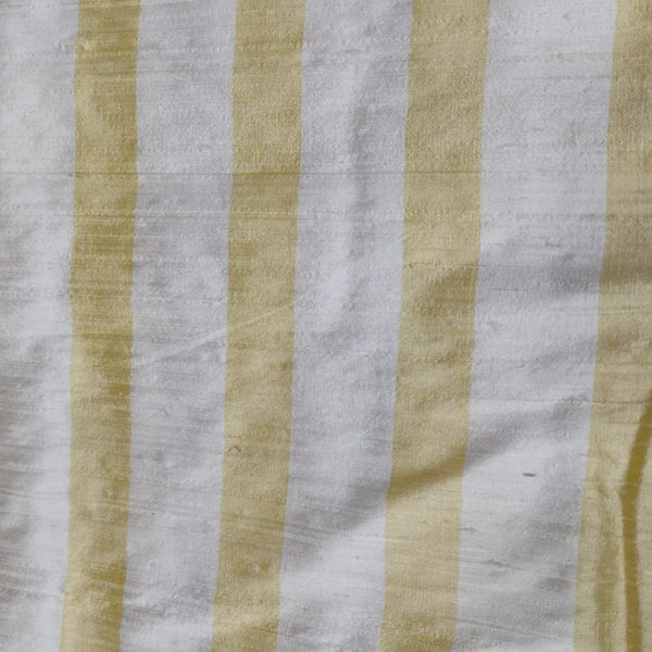 Raw Silk Dupion-Cream & White-Stripes