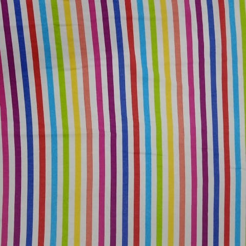 Rain Bow Stripes Print On Viscose Knitted VKPS04