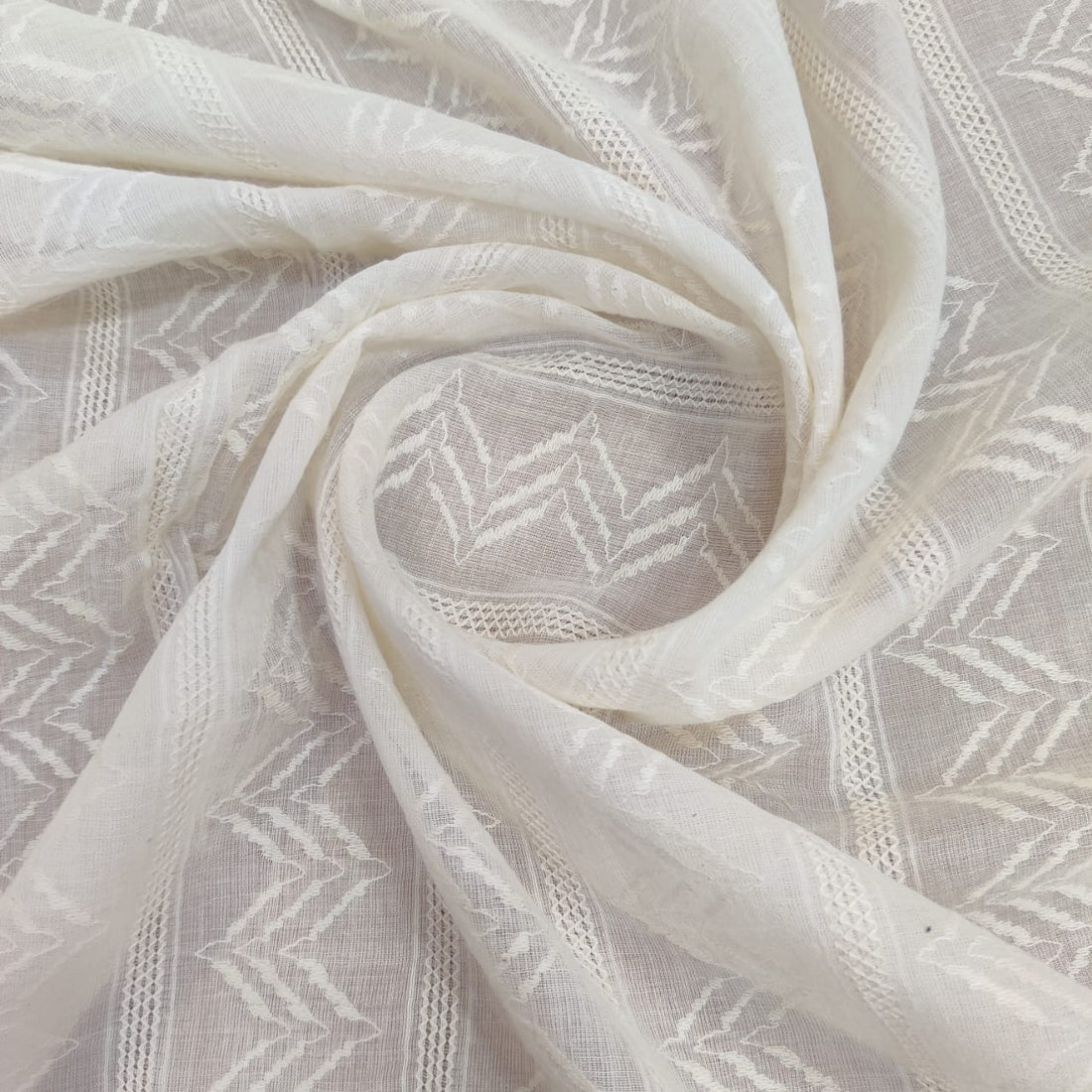 White Cotton Schiffli Embroidery#59