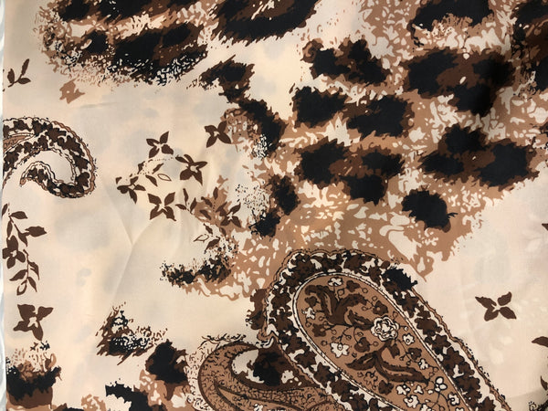Chrome Satin Pejali Print Fabric-CSPB04