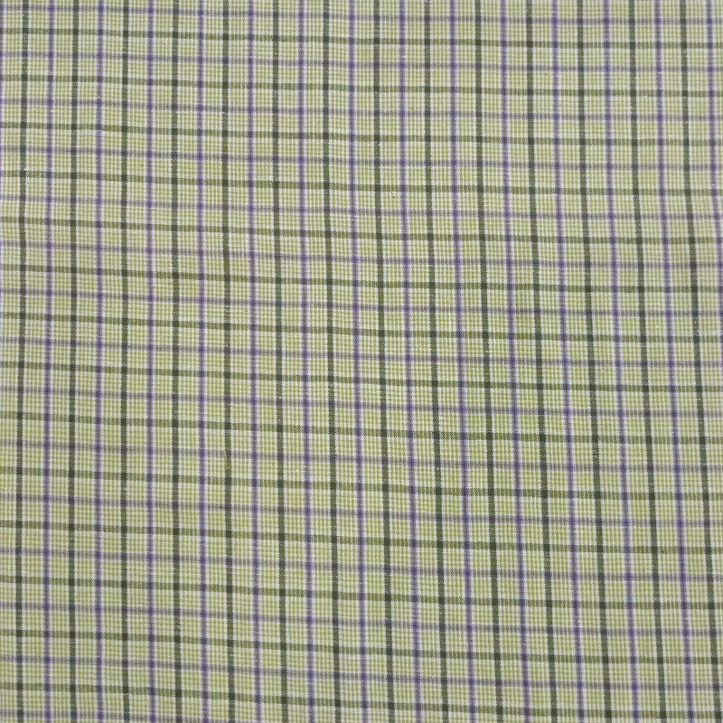 Cotton Green & Purple Check Y/D Fabric CCYD14
