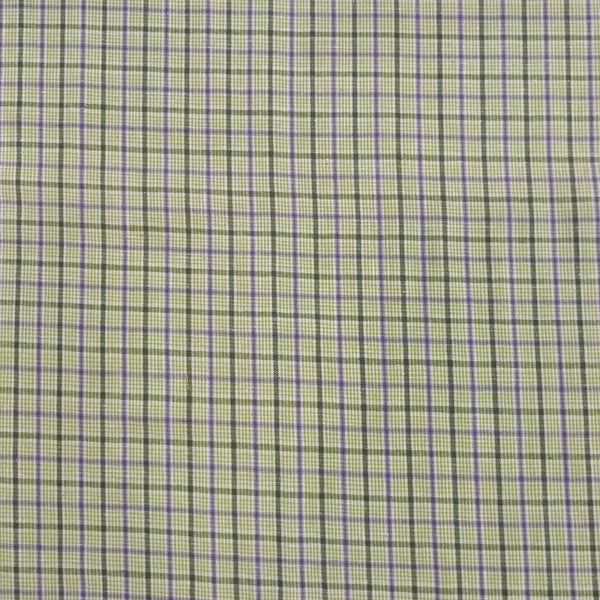 Cotton Green & Purple Check Y/D Fabric CCYD14