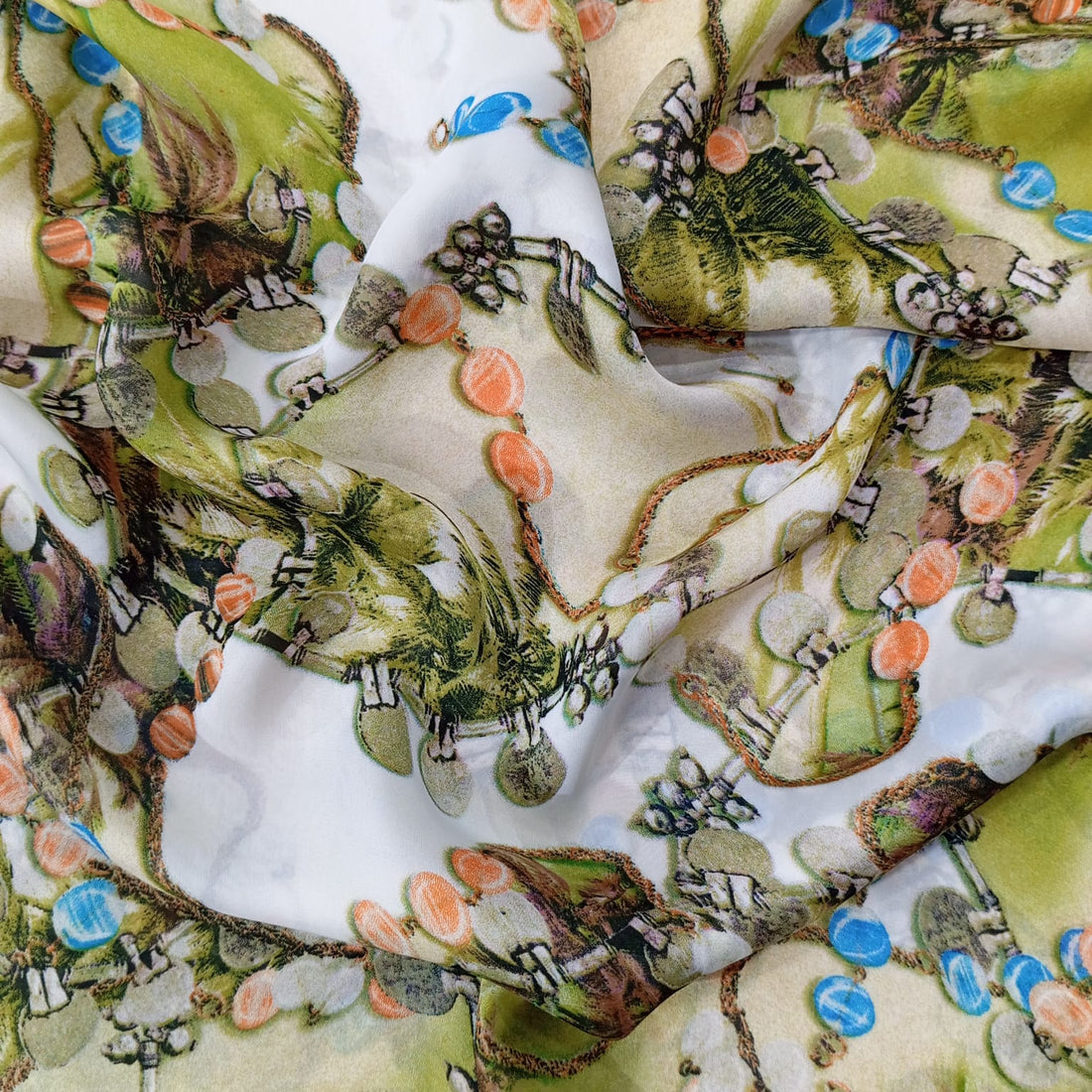 Tradition Print On Habutai Satin HSPS01