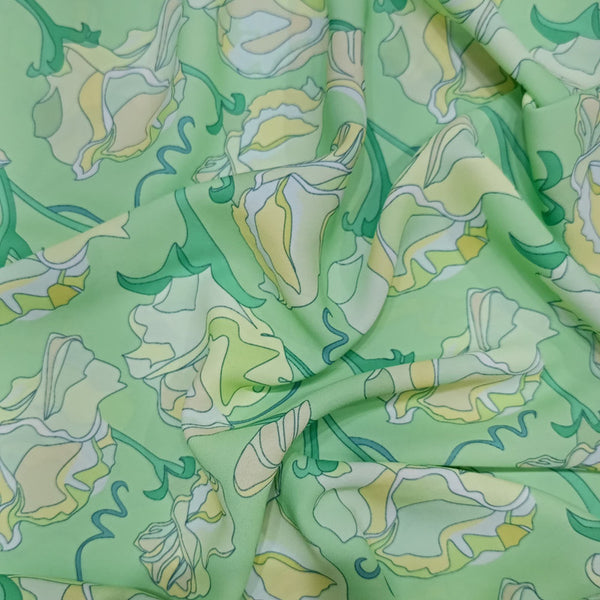 Light Green Base Print On Royal Georgette RGPA67