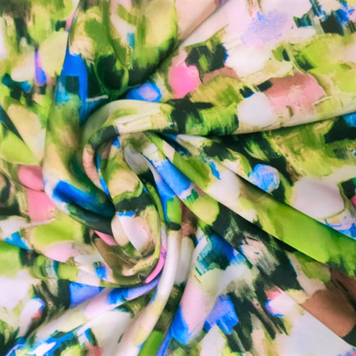 Brush Artwork Print On Korean Satin-KSPS35