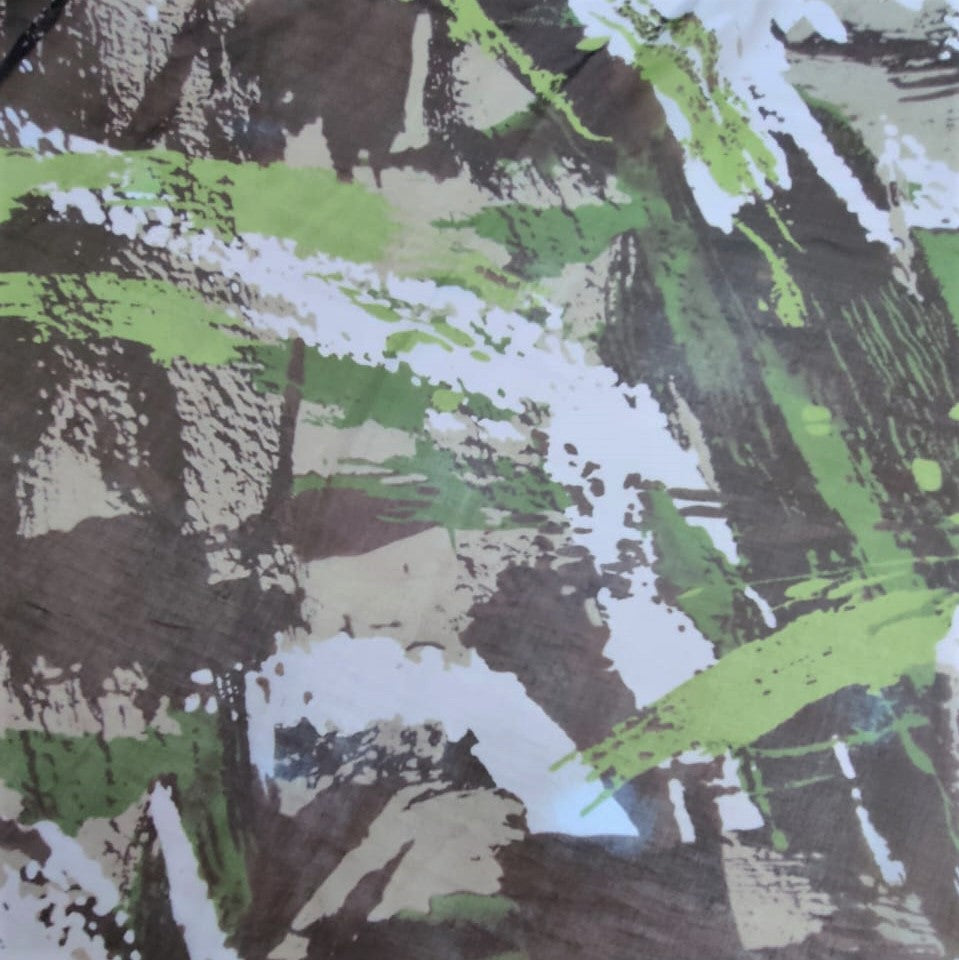 Brush Art Work Print On Silk Chiffon-SCPS131